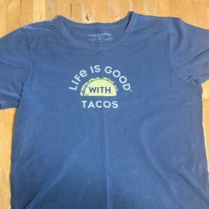 Life Is Good with Tacos Navy T-Shirt